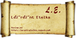 Léránt Etelka névjegykártya